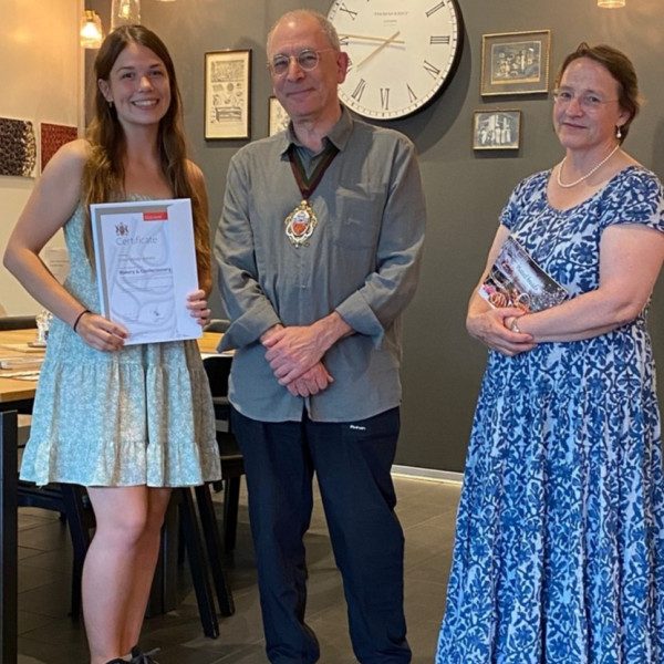 Courtenay Jones being presented her award